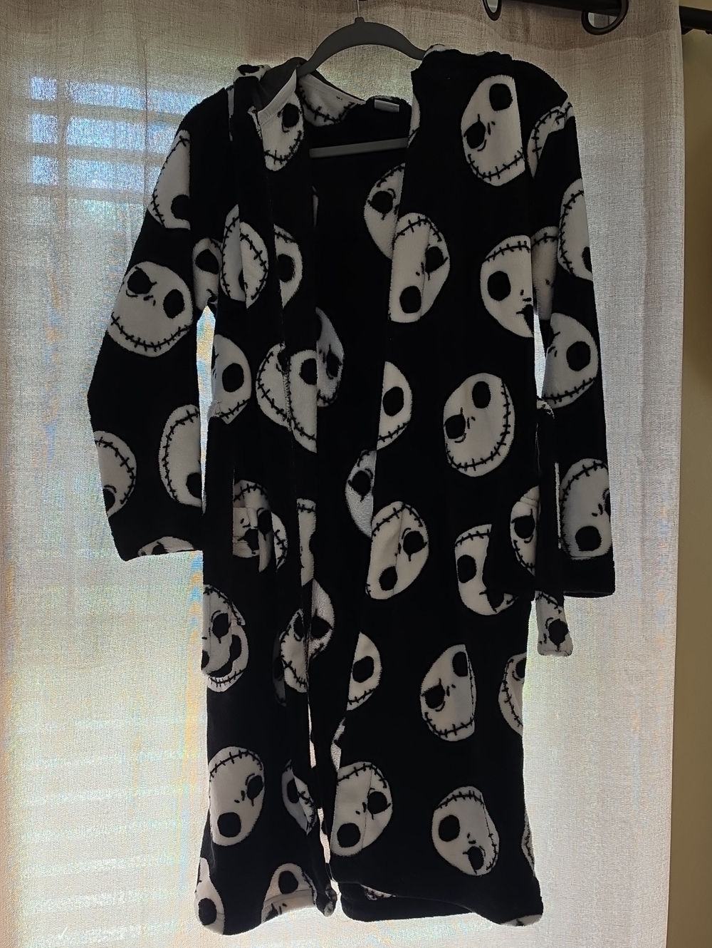 Disney Kids Black and White Jack Skellington Hooded One-Piece